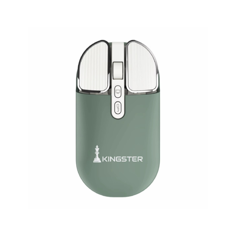 KINGSTER® Glide Pro Silent Dual-Mode Wireless Mouse (BT 5.2 + 2.4GHz) — Sage Green